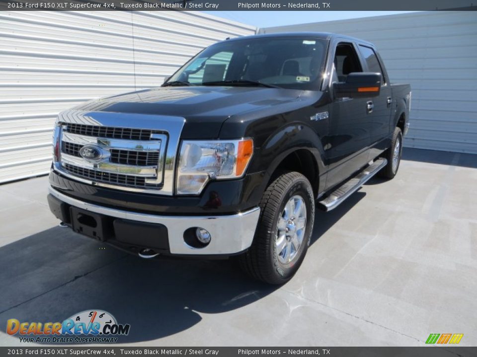 2013 Ford F150 XLT SuperCrew 4x4 Tuxedo Black Metallic / Steel Gray Photo #11