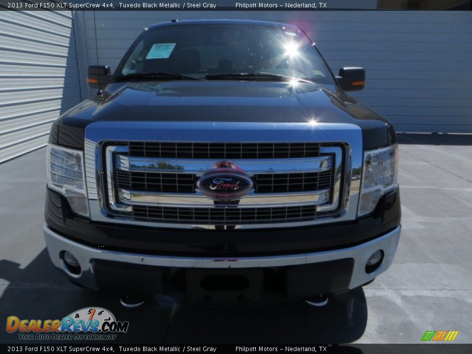 2013 Ford F150 XLT SuperCrew 4x4 Tuxedo Black Metallic / Steel Gray Photo #12