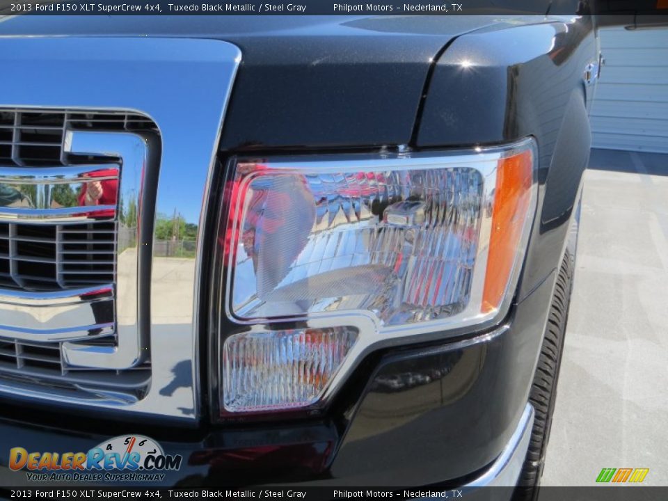 2013 Ford F150 XLT SuperCrew 4x4 Tuxedo Black Metallic / Steel Gray Photo #13