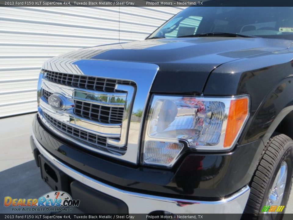 2013 Ford F150 XLT SuperCrew 4x4 Tuxedo Black Metallic / Steel Gray Photo #14