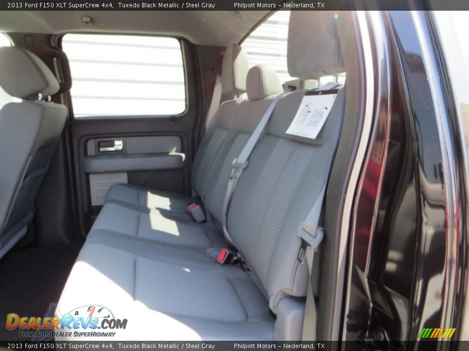 2013 Ford F150 XLT SuperCrew 4x4 Tuxedo Black Metallic / Steel Gray Photo #24