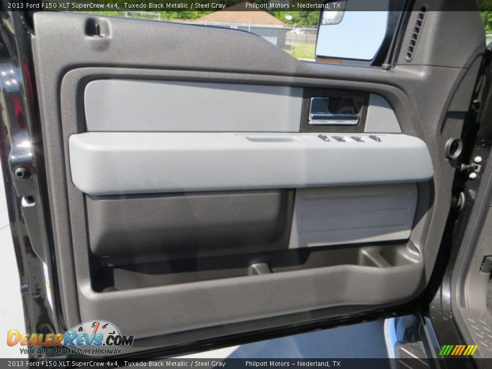 2013 Ford F150 XLT SuperCrew 4x4 Tuxedo Black Metallic / Steel Gray Photo #25