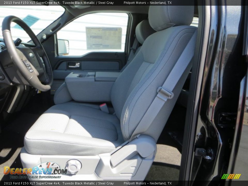 2013 Ford F150 XLT SuperCrew 4x4 Tuxedo Black Metallic / Steel Gray Photo #26