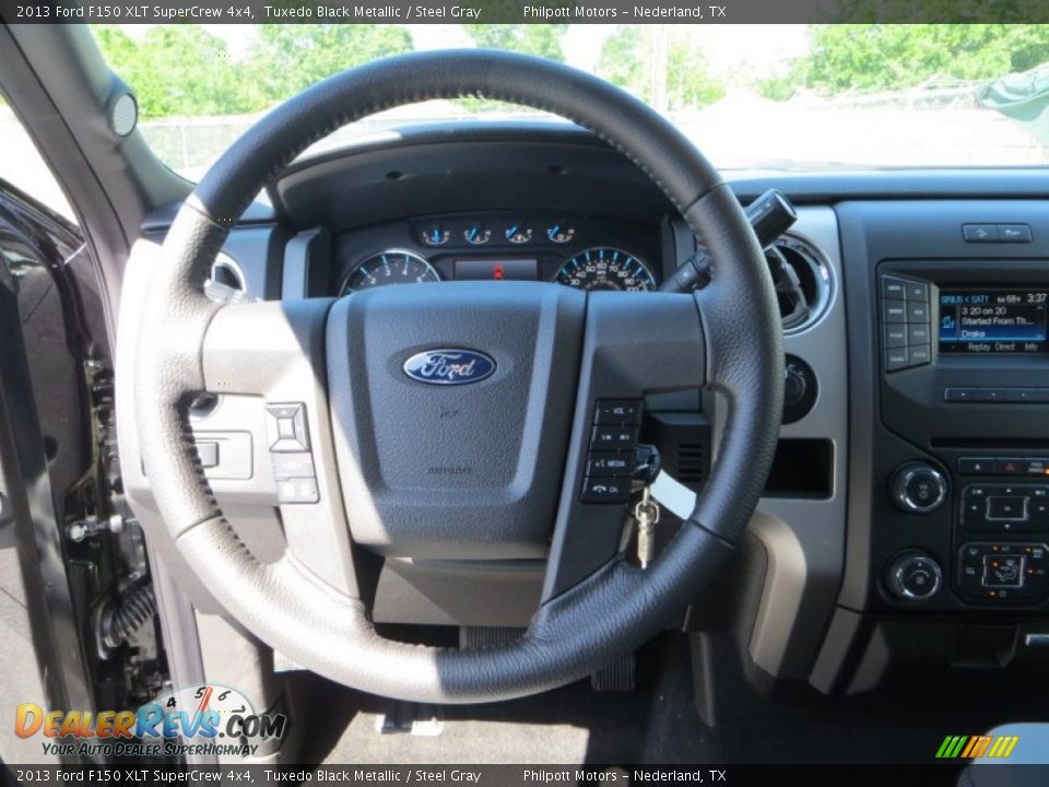 2013 Ford F150 XLT SuperCrew 4x4 Tuxedo Black Metallic / Steel Gray Photo #32
