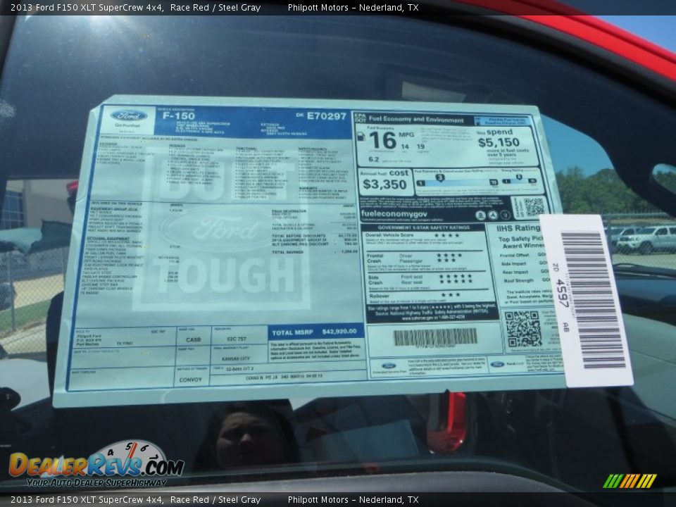 2013 Ford F150 XLT SuperCrew 4x4 Race Red / Steel Gray Photo #36