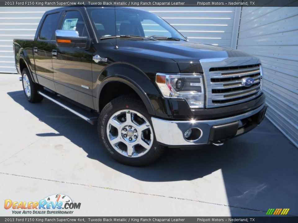 2013 Ford F150 King Ranch SuperCrew 4x4 Tuxedo Black Metallic / King Ranch Chaparral Leather Photo #1