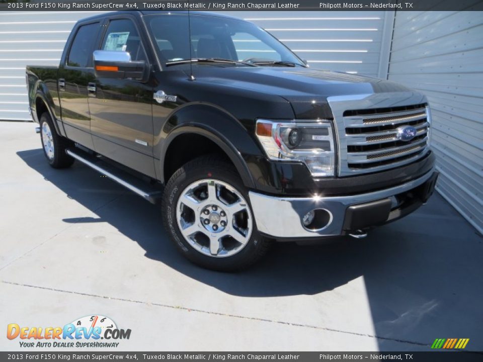 2013 Ford F150 King Ranch SuperCrew 4x4 Tuxedo Black Metallic / King Ranch Chaparral Leather Photo #2
