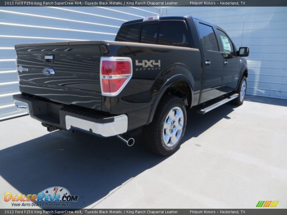 2013 Ford F150 King Ranch SuperCrew 4x4 Tuxedo Black Metallic / King Ranch Chaparral Leather Photo #4