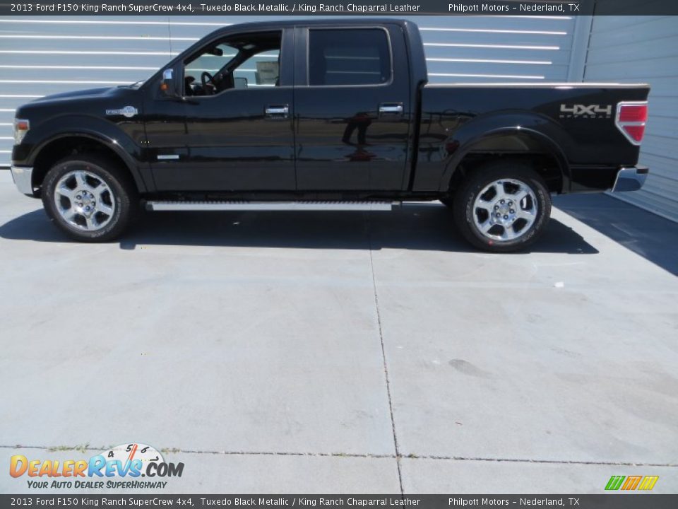 2013 Ford F150 King Ranch SuperCrew 4x4 Tuxedo Black Metallic / King Ranch Chaparral Leather Photo #8