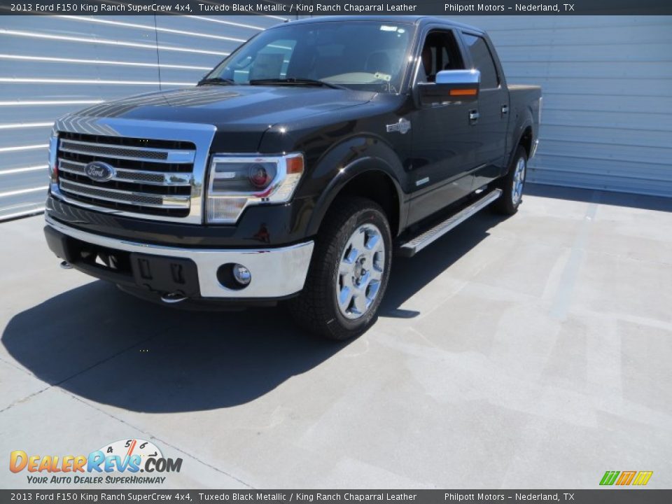 2013 Ford F150 King Ranch SuperCrew 4x4 Tuxedo Black Metallic / King Ranch Chaparral Leather Photo #9