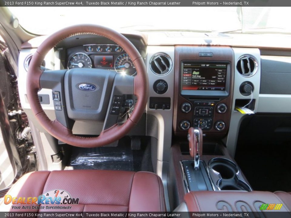 2013 Ford F150 King Ranch SuperCrew 4x4 Tuxedo Black Metallic / King Ranch Chaparral Leather Photo #28