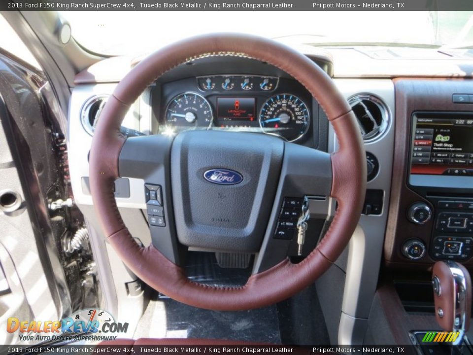2013 Ford F150 King Ranch SuperCrew 4x4 Tuxedo Black Metallic / King Ranch Chaparral Leather Photo #33