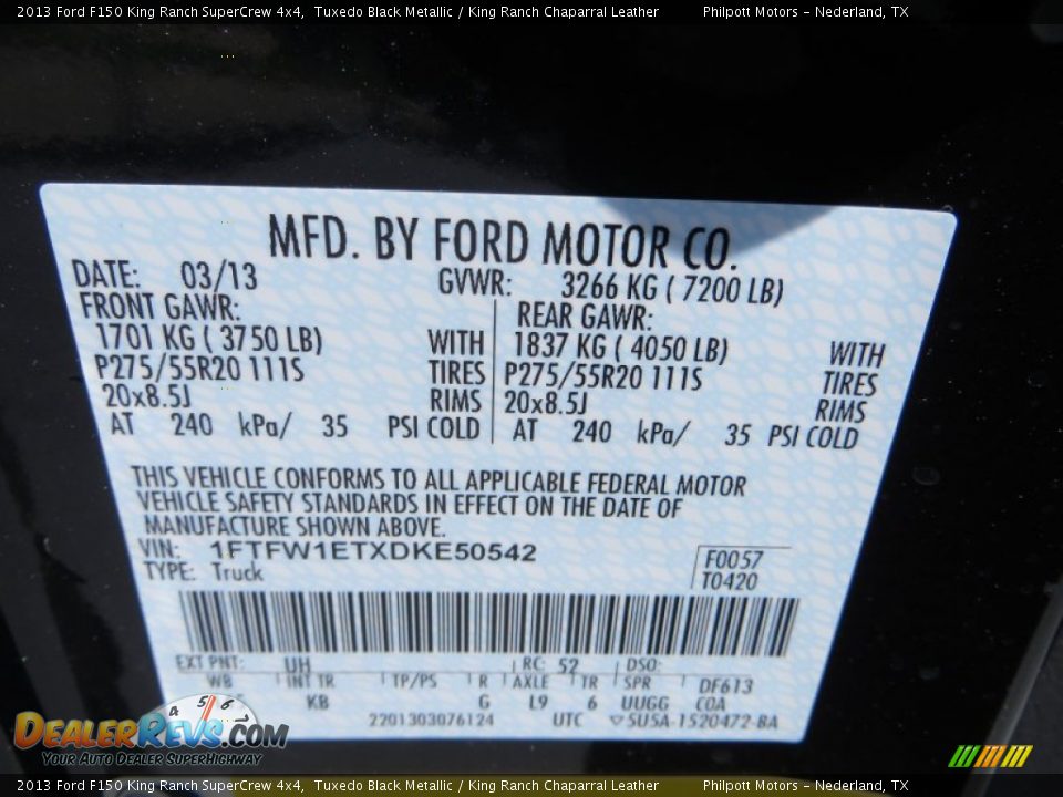 2013 Ford F150 King Ranch SuperCrew 4x4 Tuxedo Black Metallic / King Ranch Chaparral Leather Photo #36