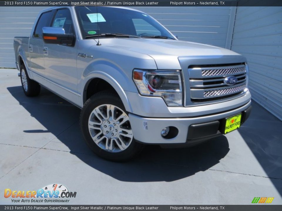 2013 Ford F150 Platinum SuperCrew Ingot Silver Metallic / Platinum Unique Black Leather Photo #1
