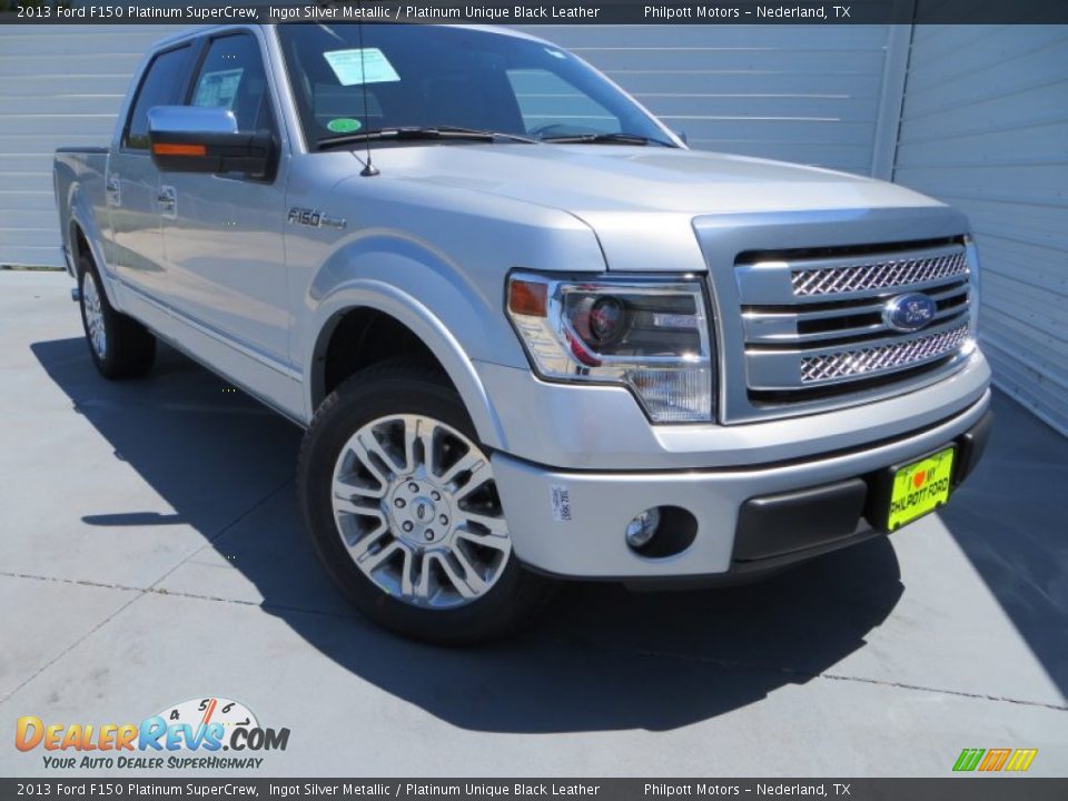 2013 Ford F150 Platinum SuperCrew Ingot Silver Metallic / Platinum Unique Black Leather Photo #2