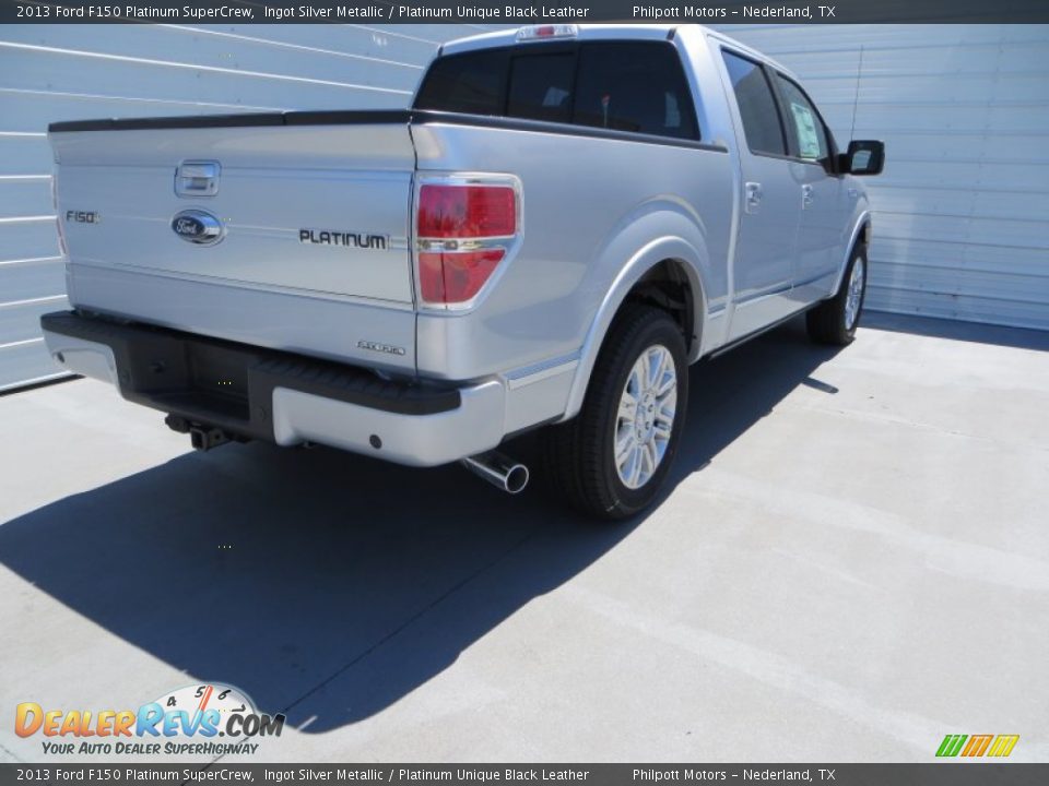 2013 Ford F150 Platinum SuperCrew Ingot Silver Metallic / Platinum Unique Black Leather Photo #4