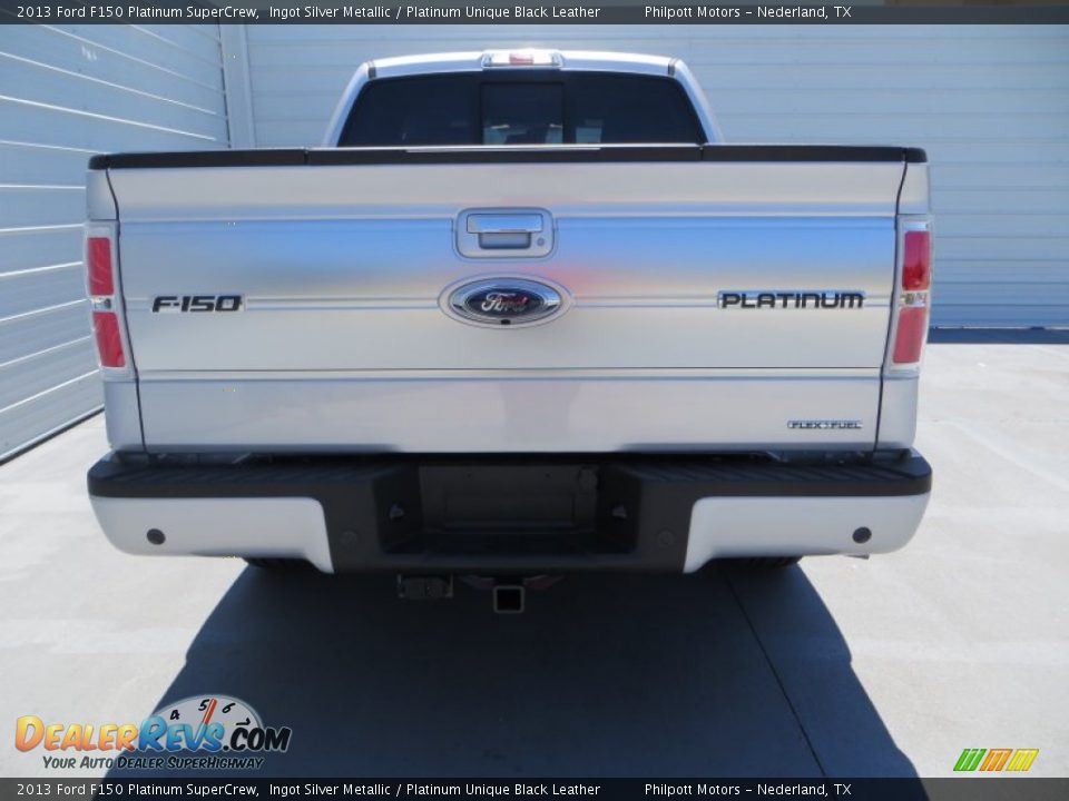 2013 Ford F150 Platinum SuperCrew Ingot Silver Metallic / Platinum Unique Black Leather Photo #5