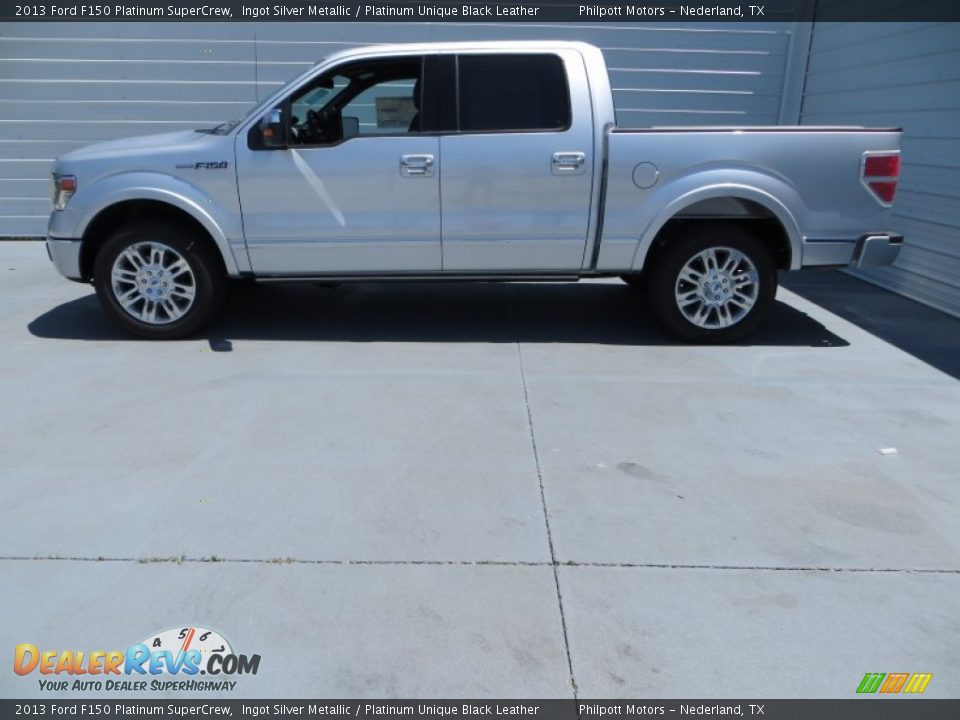 2013 Ford F150 Platinum SuperCrew Ingot Silver Metallic / Platinum Unique Black Leather Photo #9