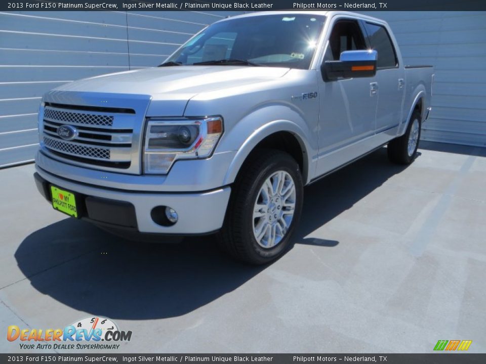 2013 Ford F150 Platinum SuperCrew Ingot Silver Metallic / Platinum Unique Black Leather Photo #10