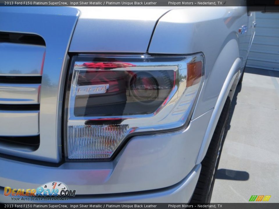 2013 Ford F150 Platinum SuperCrew Ingot Silver Metallic / Platinum Unique Black Leather Photo #12
