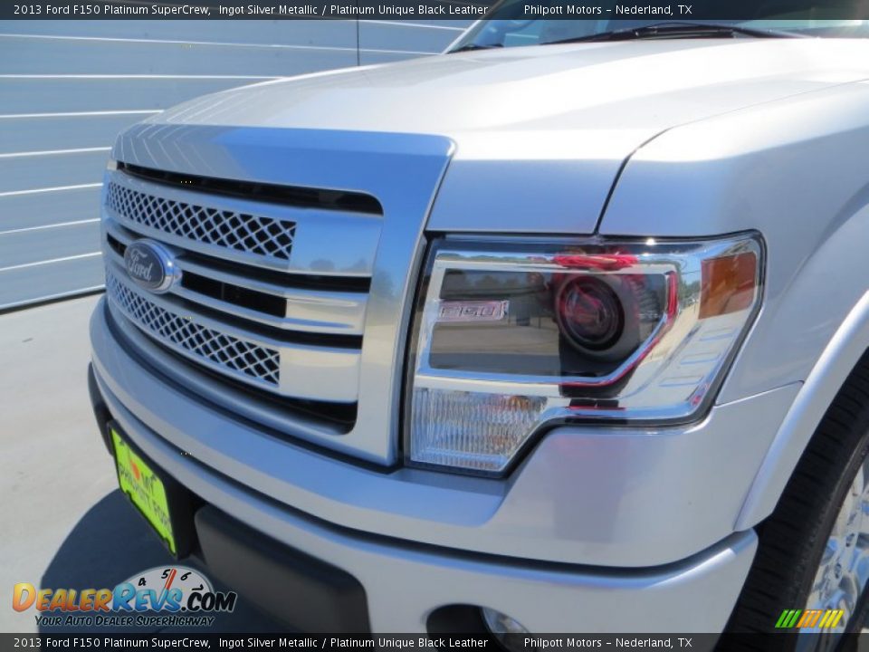 2013 Ford F150 Platinum SuperCrew Ingot Silver Metallic / Platinum Unique Black Leather Photo #13