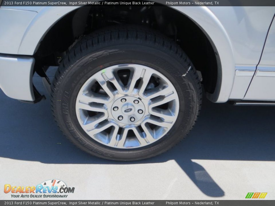 2013 Ford F150 Platinum SuperCrew Ingot Silver Metallic / Platinum Unique Black Leather Photo #14