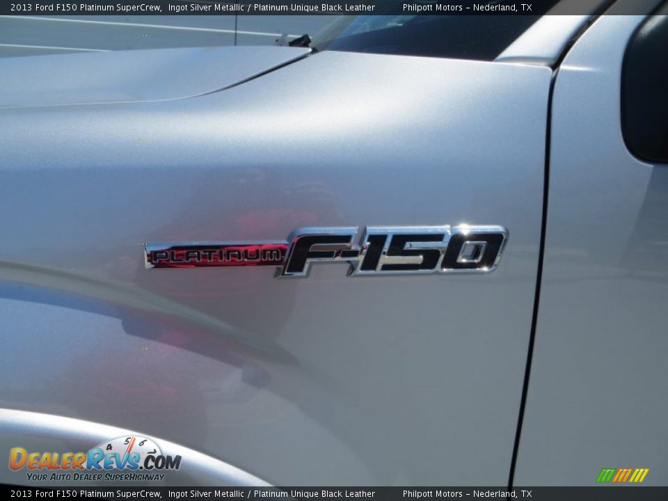 2013 Ford F150 Platinum SuperCrew Ingot Silver Metallic / Platinum Unique Black Leather Photo #15