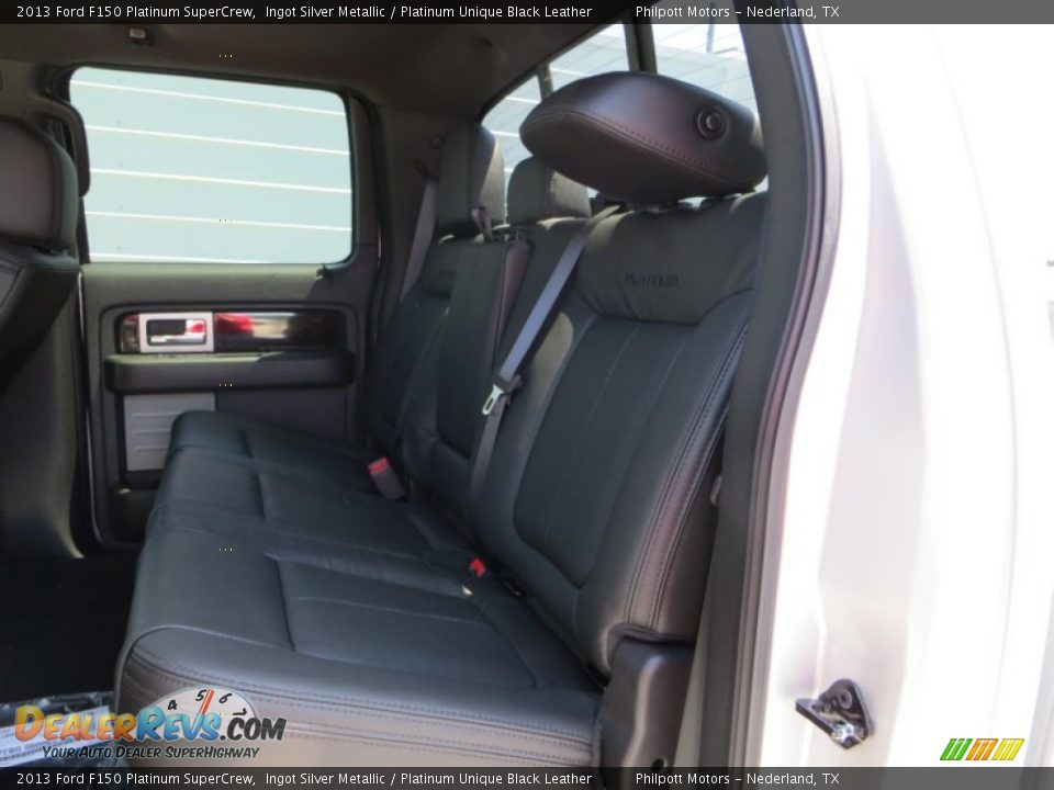 2013 Ford F150 Platinum SuperCrew Ingot Silver Metallic / Platinum Unique Black Leather Photo #22