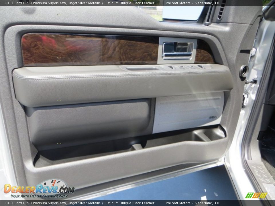 2013 Ford F150 Platinum SuperCrew Ingot Silver Metallic / Platinum Unique Black Leather Photo #23