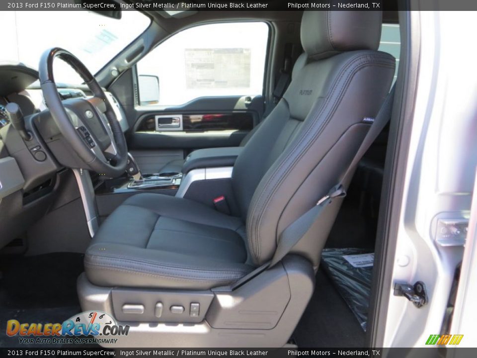 2013 Ford F150 Platinum SuperCrew Ingot Silver Metallic / Platinum Unique Black Leather Photo #24