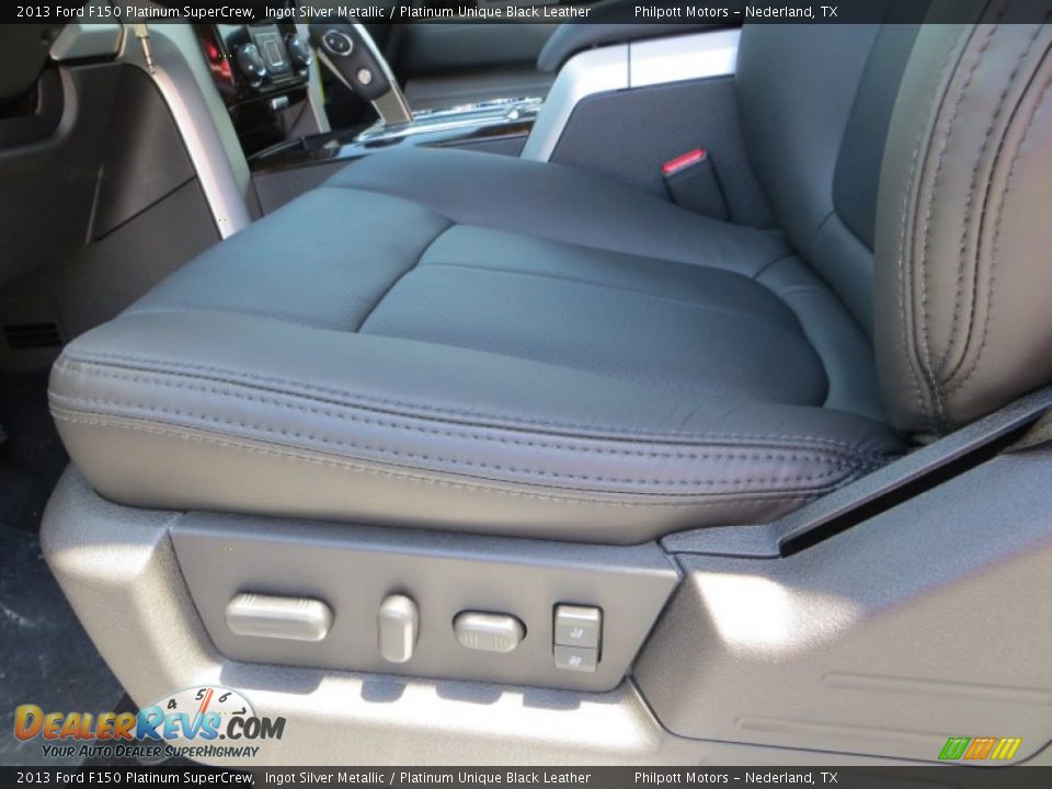 2013 Ford F150 Platinum SuperCrew Ingot Silver Metallic / Platinum Unique Black Leather Photo #25