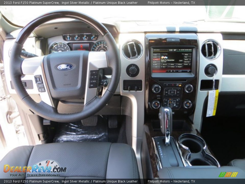 2013 Ford F150 Platinum SuperCrew Ingot Silver Metallic / Platinum Unique Black Leather Photo #27