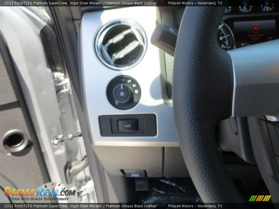 2013 Ford F150 Platinum SuperCrew Ingot Silver Metallic / Platinum Unique Black Leather Photo #34
