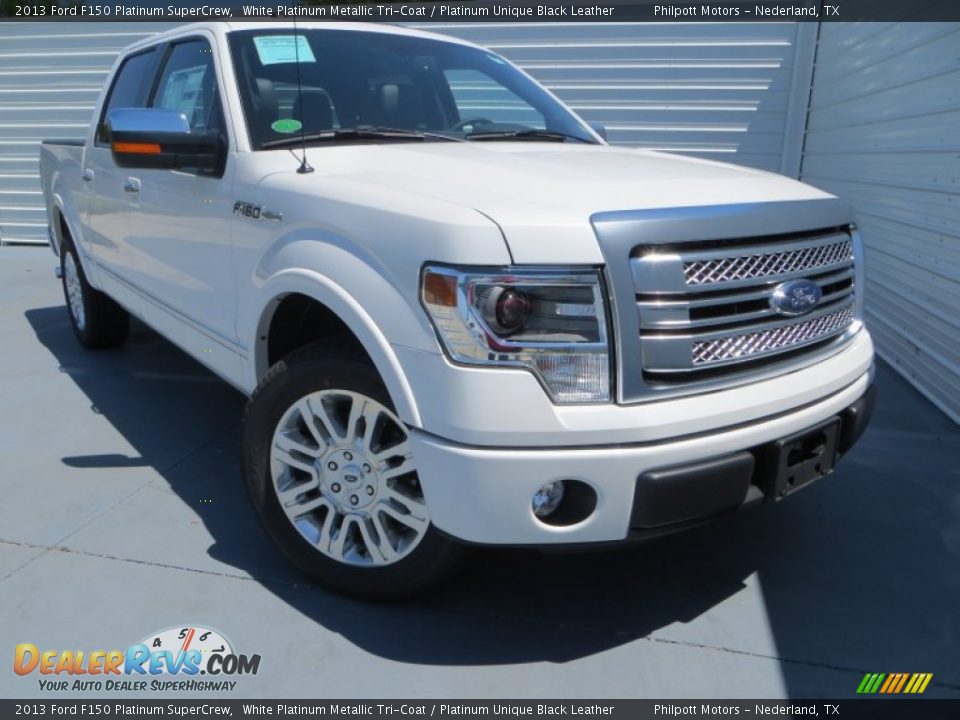 2013 Ford F150 Platinum SuperCrew White Platinum Metallic Tri-Coat / Platinum Unique Black Leather Photo #1