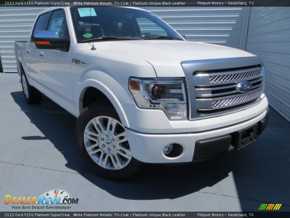 2013 Ford F150 Platinum SuperCrew White Platinum Metallic Tri-Coat / Platinum Unique Black Leather Photo #2
