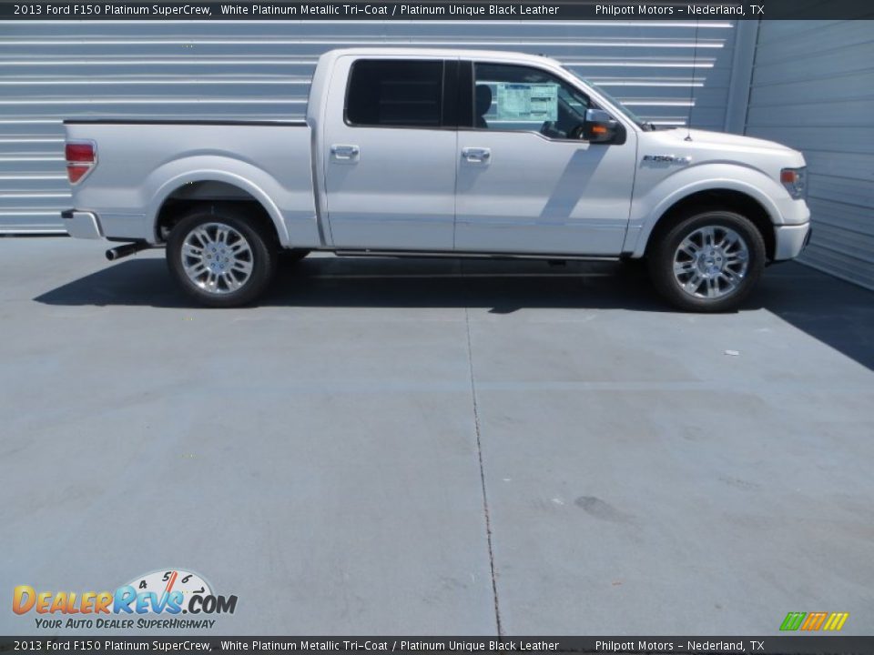 2013 Ford F150 Platinum SuperCrew White Platinum Metallic Tri-Coat / Platinum Unique Black Leather Photo #3