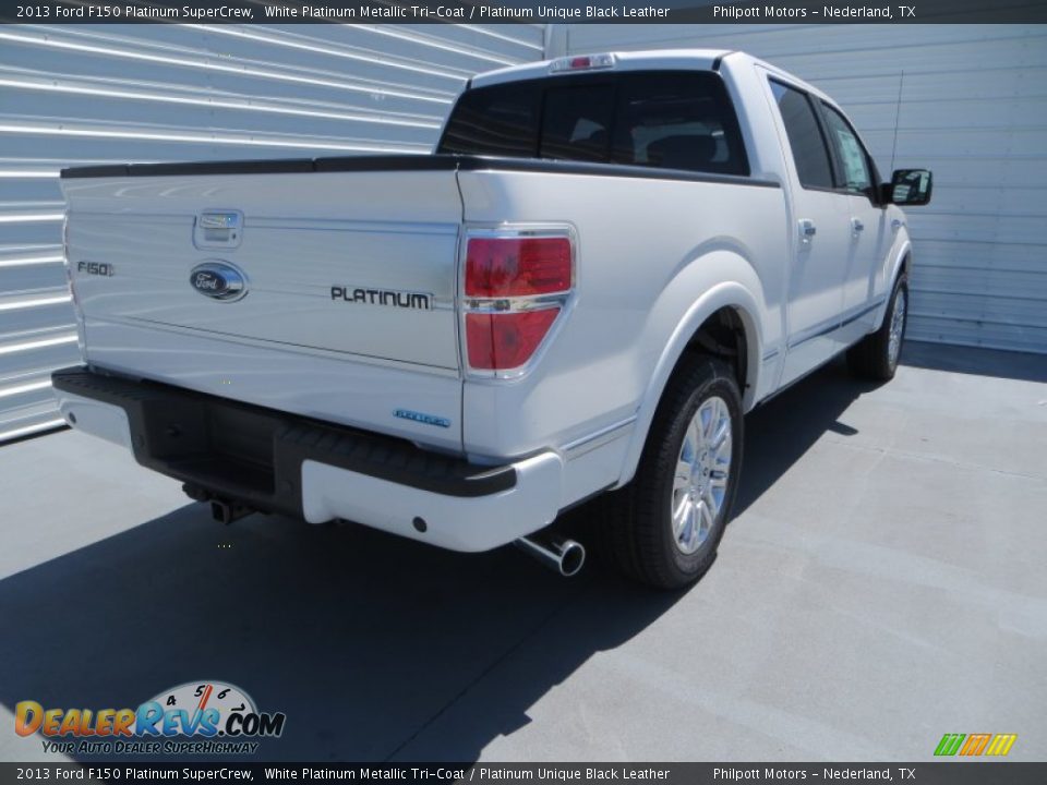 2013 Ford F150 Platinum SuperCrew White Platinum Metallic Tri-Coat / Platinum Unique Black Leather Photo #4