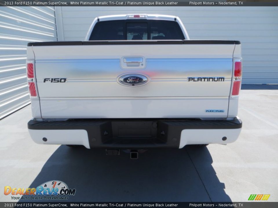 2013 Ford F150 Platinum SuperCrew White Platinum Metallic Tri-Coat / Platinum Unique Black Leather Photo #5