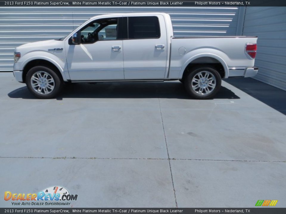 2013 Ford F150 Platinum SuperCrew White Platinum Metallic Tri-Coat / Platinum Unique Black Leather Photo #9