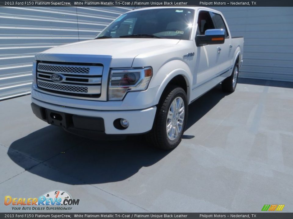 2013 Ford F150 Platinum SuperCrew White Platinum Metallic Tri-Coat / Platinum Unique Black Leather Photo #10