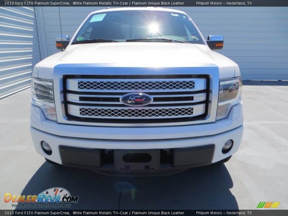 2013 Ford F150 Platinum SuperCrew White Platinum Metallic Tri-Coat / Platinum Unique Black Leather Photo #11