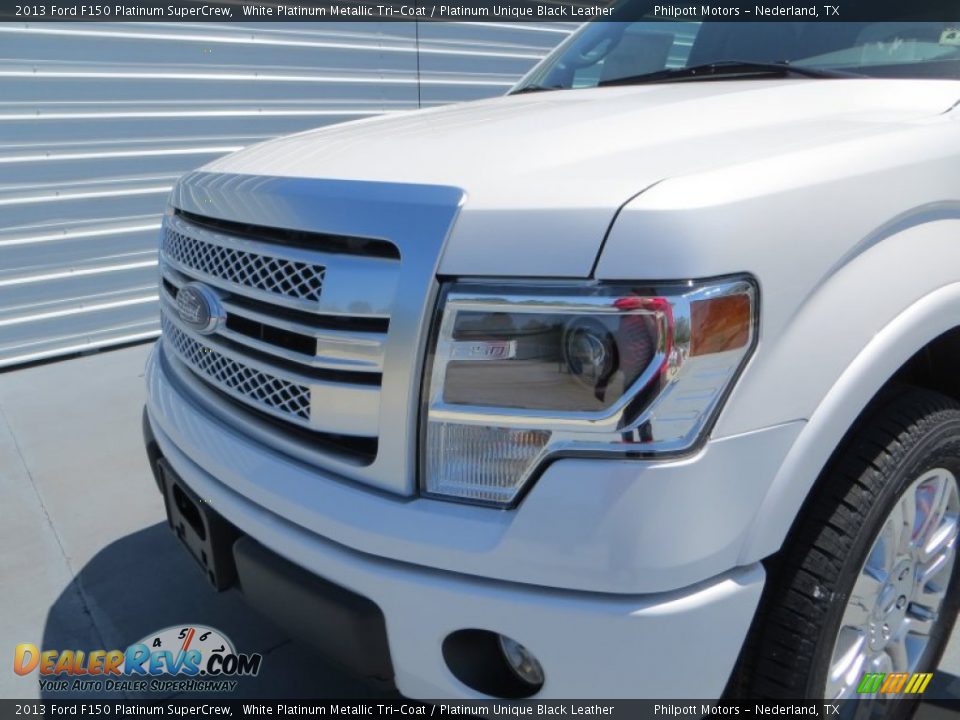 2013 Ford F150 Platinum SuperCrew White Platinum Metallic Tri-Coat / Platinum Unique Black Leather Photo #13