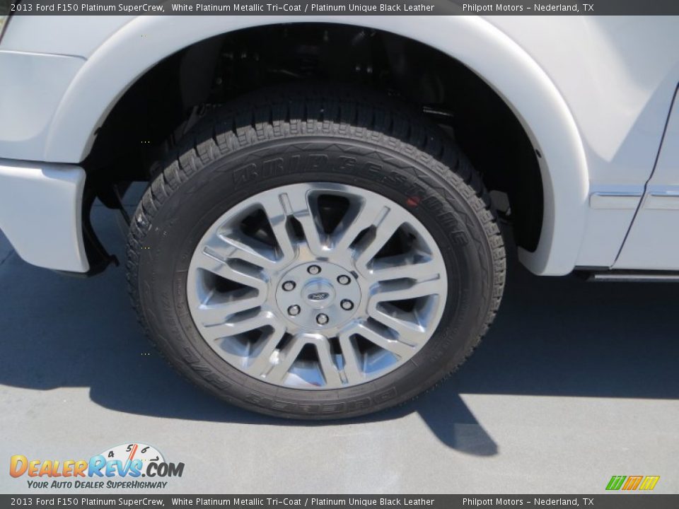 2013 Ford F150 Platinum SuperCrew White Platinum Metallic Tri-Coat / Platinum Unique Black Leather Photo #14