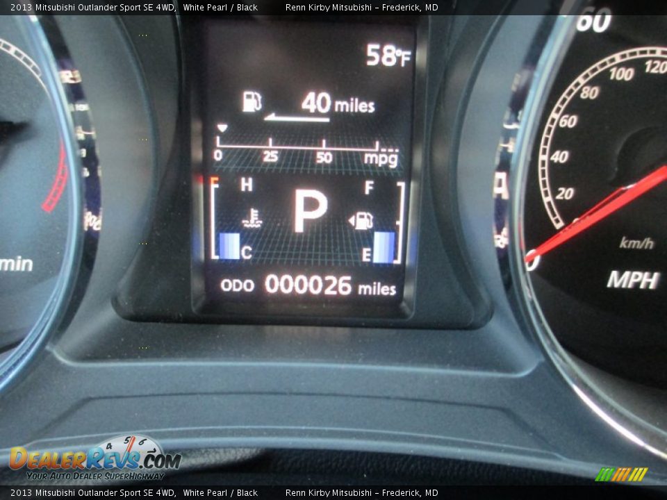 2013 Mitsubishi Outlander Sport SE 4WD White Pearl / Black Photo #20