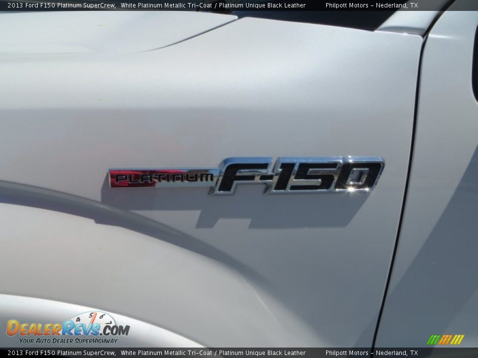 2013 Ford F150 Platinum SuperCrew White Platinum Metallic Tri-Coat / Platinum Unique Black Leather Photo #15