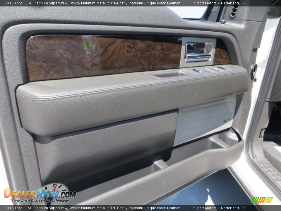 2013 Ford F150 Platinum SuperCrew White Platinum Metallic Tri-Coat / Platinum Unique Black Leather Photo #23
