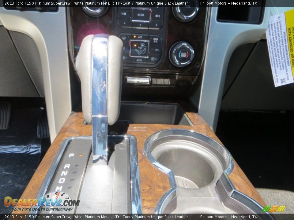 2013 Ford F150 Platinum SuperCrew White Platinum Metallic Tri-Coat / Platinum Unique Black Leather Photo #31