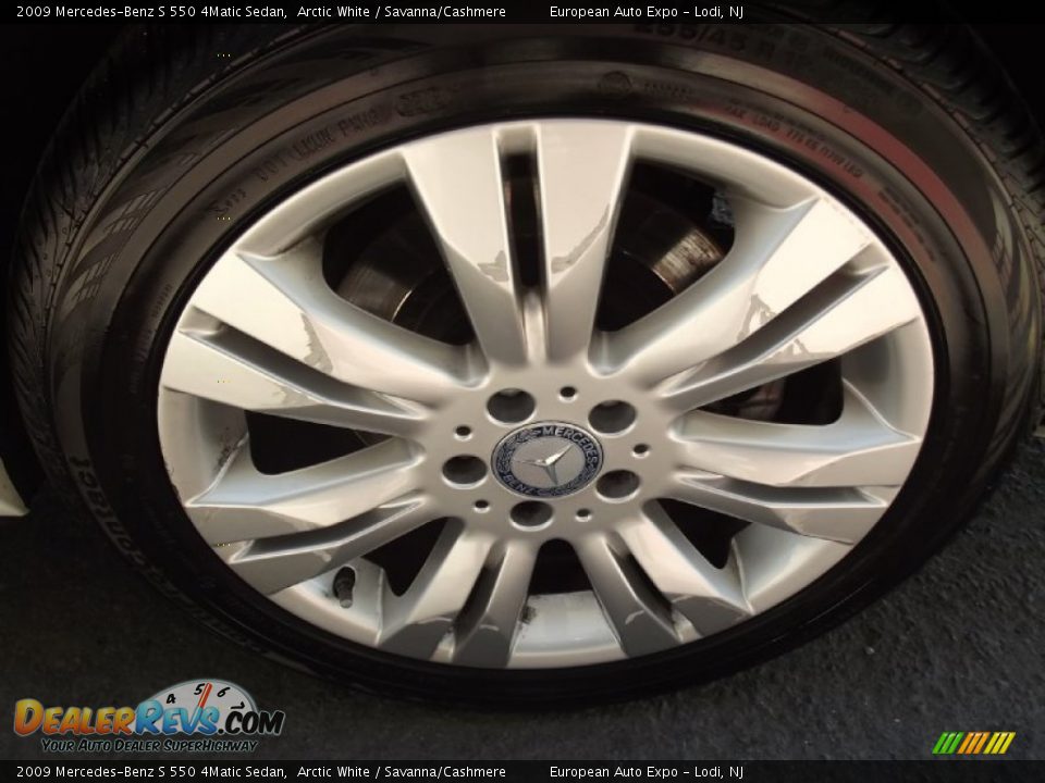 2009 Mercedes-Benz S 550 4Matic Sedan Arctic White / Savanna/Cashmere Photo #35