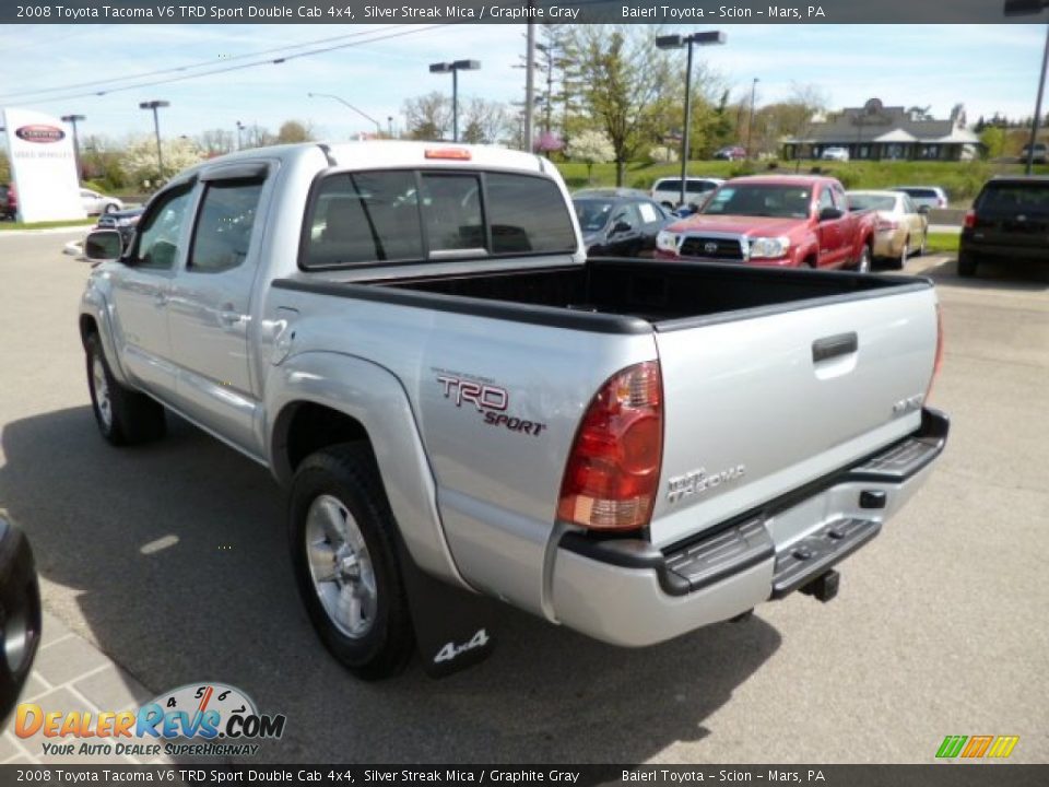 2008 Toyota Tacoma V6 TRD Sport Double Cab 4x4 Silver Streak Mica / Graphite Gray Photo #4