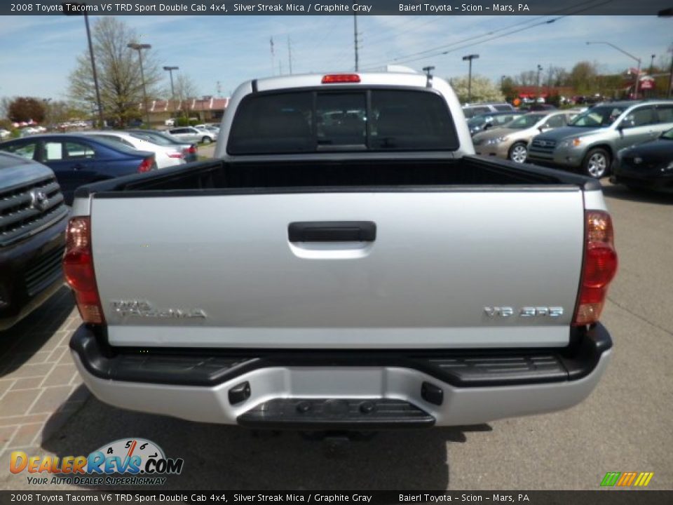 2008 Toyota Tacoma V6 TRD Sport Double Cab 4x4 Silver Streak Mica / Graphite Gray Photo #5